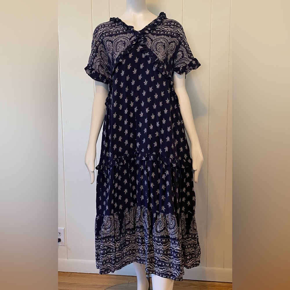 Calista paisley blue boho dress